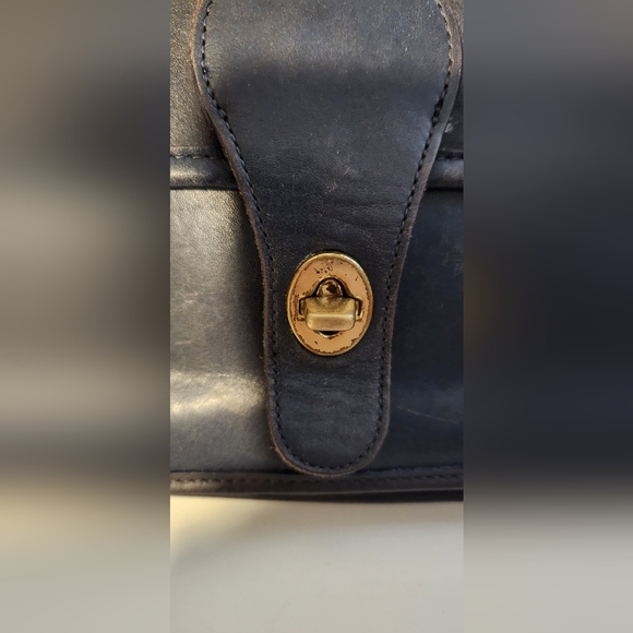 Coach 1997 Navy Blue Leather Station Bag-Vintage - Picture 4 of 10